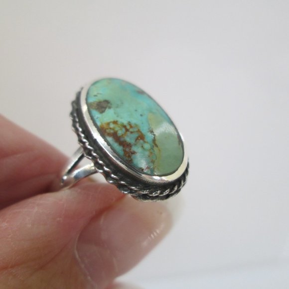 Genuine TURQUOISE Ring>925 Sterling Silver Ring,Turquoise ring,Southwestern - Picture 2 of 8